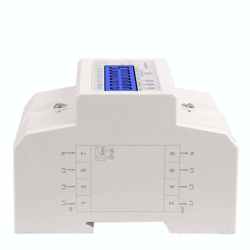 SINOTIMER Three-Phase Backlight Display Rail Type Electricity Meter 5-100A 400V(DDS024 White Shell)