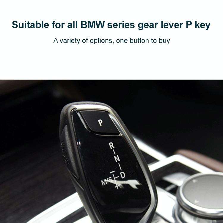 Car Gear Lever Auto Parking Button Letter P Cap for BMW X5 X6 2007-2013, Left Driving (Black)