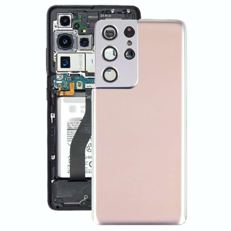For Samsung Galaxy S21 Ultra 5G Battery Back Cover with Camera Lens Cover (Gold)