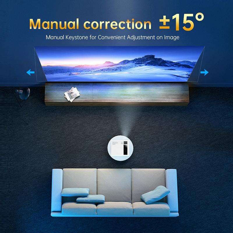 Y6 190ANSI 1024x600P LED Projector Support Screen Mirroring, AU Plug(White)