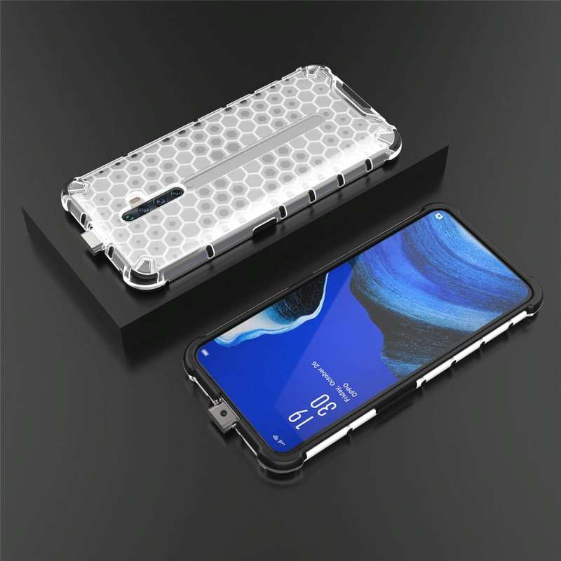 For Oppo Reno2 Z Shockproof Honeycomb PC + TPU Case(Blue)