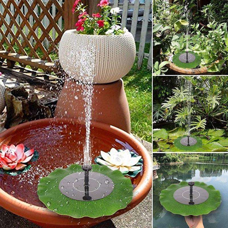 28cm Lotus Leaf Solar Fountain Outdoor Garden Floating Landscaping