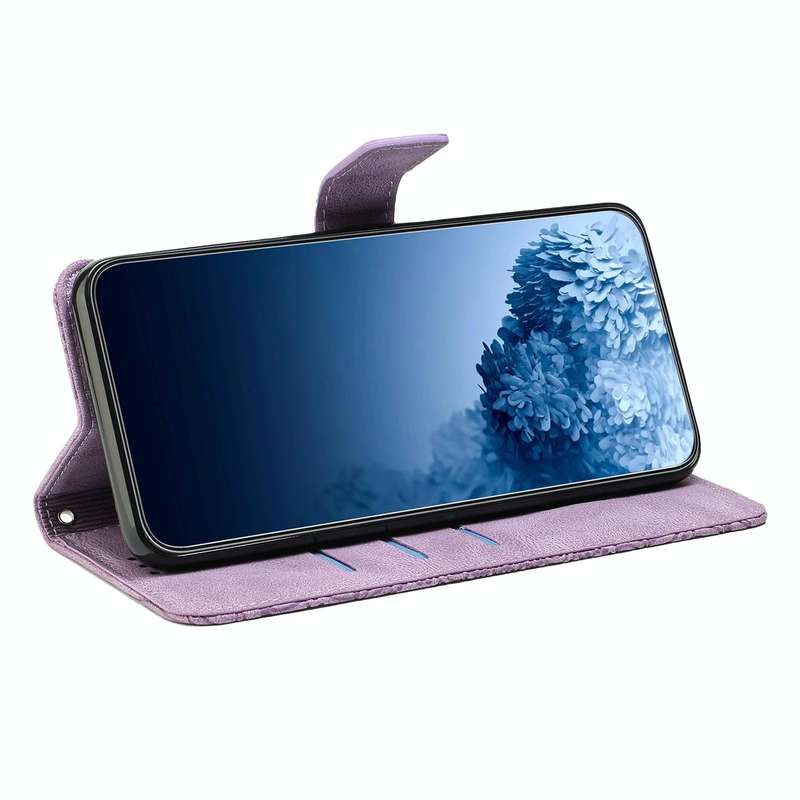 For OPPO A53s Mandala Embossed Flip Leather Phone Case(Purple)