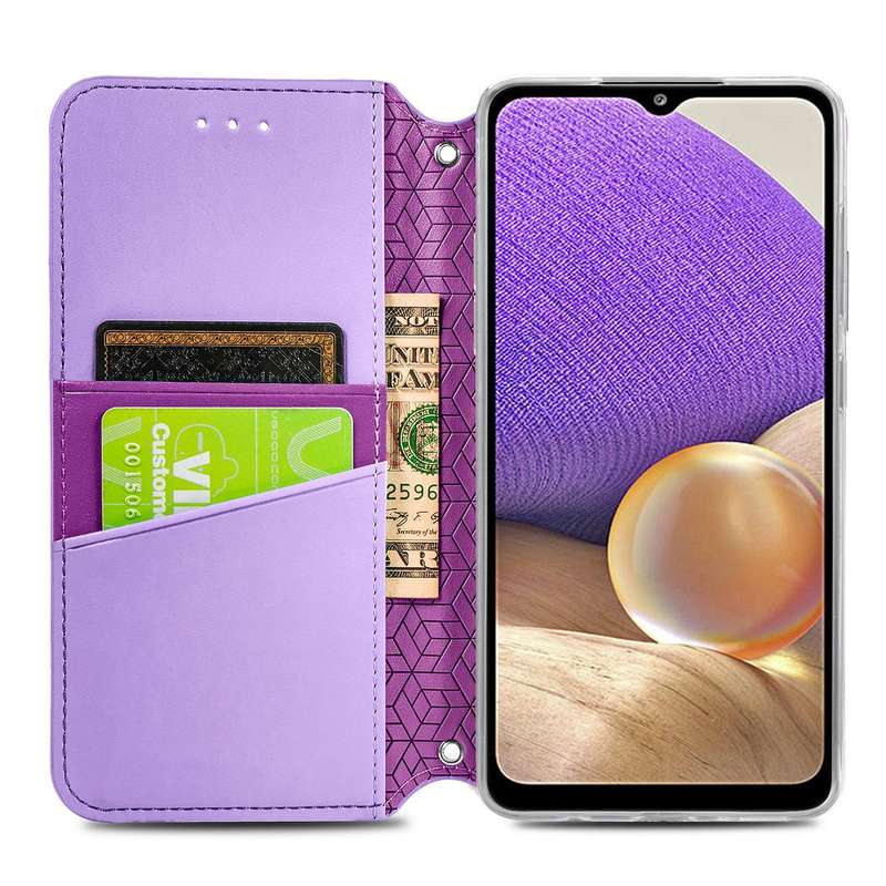 For Samsung Galaxy A32 5G Blooming Mandala Embossed Pattern Magnetic Horizontal Flip Leather Case...