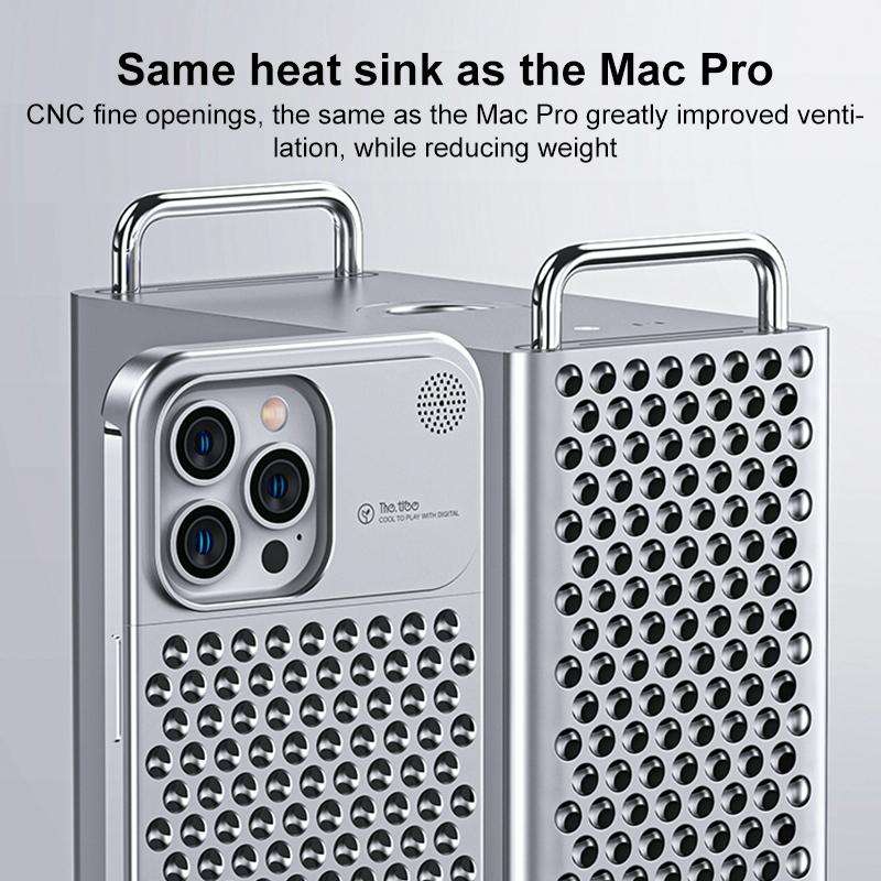 For iPhone 14 Pro Max Aromatherapy Aluminum Alloy Cooling Phone Case(Silver)