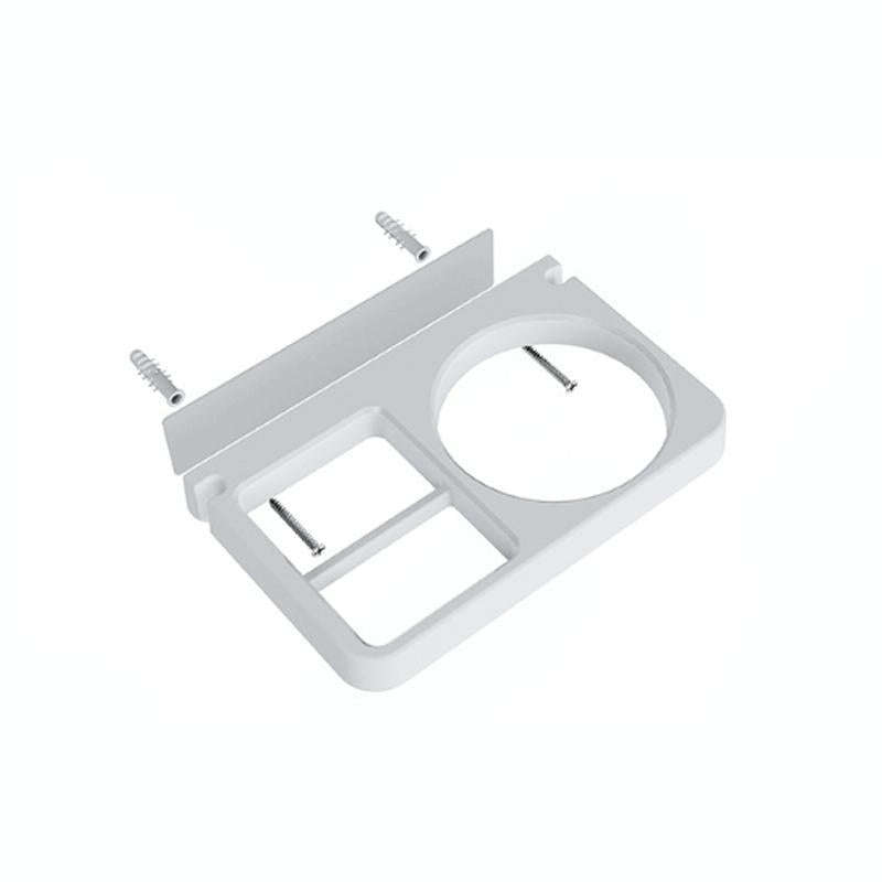 2-in-1 Hair Dryer Wall Mount Bracket Bathroom Shelf(White)