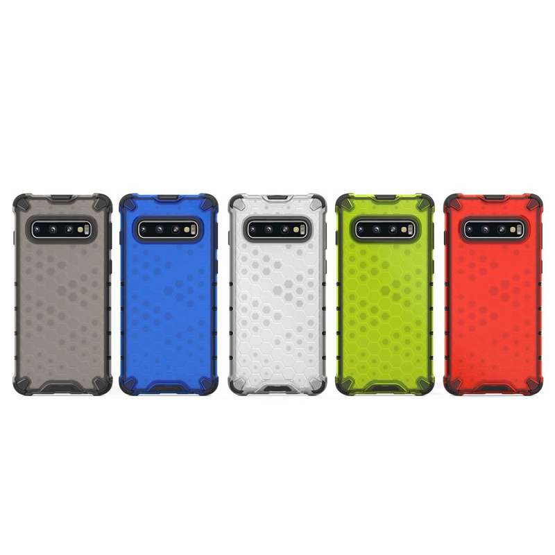 Honeycomb Shockproof PC + TPU Case for Galaxy S10 (Black)