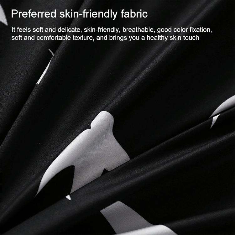 Luxury Bedding Black Marble Pattern Set Sanded Printed Quilt Cover Pillowcase, Size:200x230cm(Mochi)