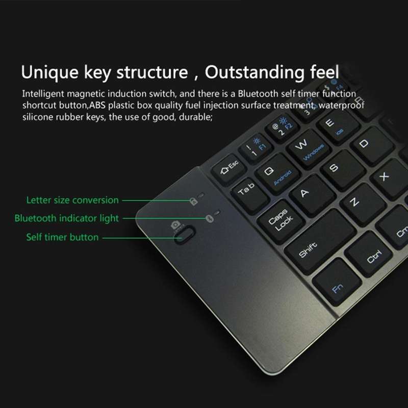F66 Foldable Bluetooth Wireless 66 Keys Keyboard, Support Android / Windows / iOS (Rose Gold)