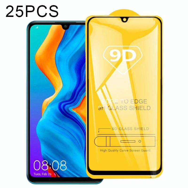 For Huawei P30 Lite 2020 25 PCS 9D Full Glue Full Screen Tempered Glass Film