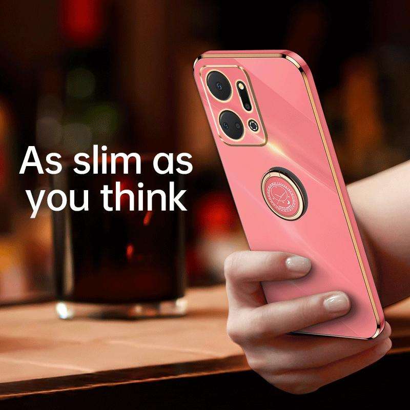 For Honor X7a 2023 XINLI Straight Edge 6D Electroplate TPU Phone Case with Ring Holder(Celestial ...