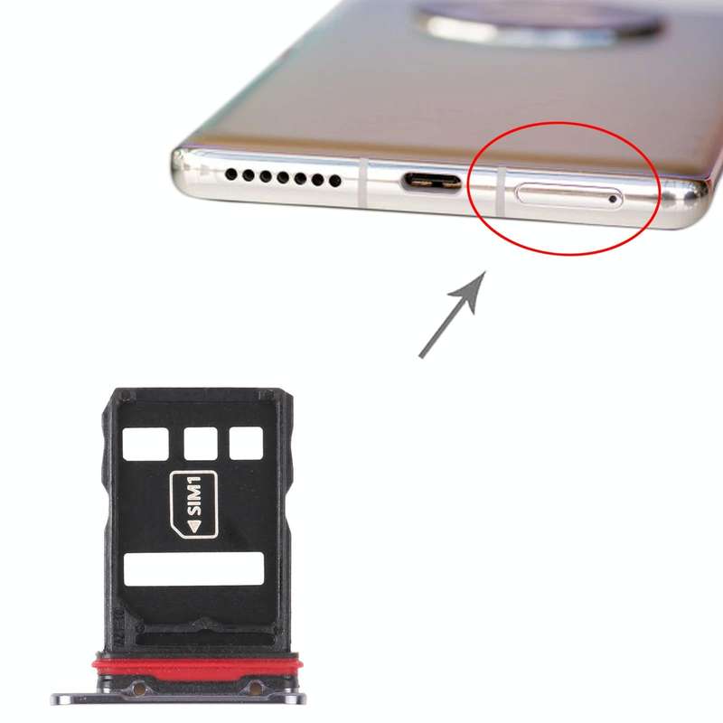 SIM Card Tray + NM Card Tray for Huawei Mate 40 Pro (Black)