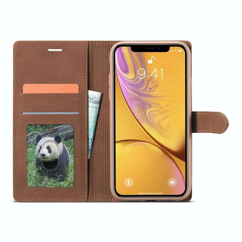 For iPhone XR Forwenw F1 Series Matte Strong Magnetism Horizontal Flip Leather Case with Holder &...