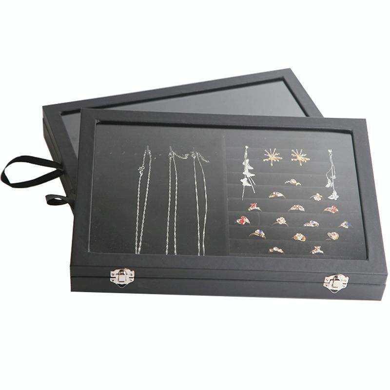 Jewelry Accessories Storage Box Jewelry Case Transparent Ring Bracelet Display Case, Color: 24 Gr...