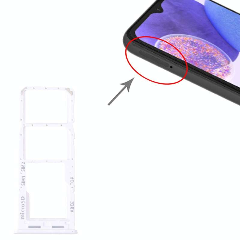 For Samsung Galaxy A23 SM-A235 Original SIM Card Tray + SIM Card Tray + Micro SD Card Tray (White)