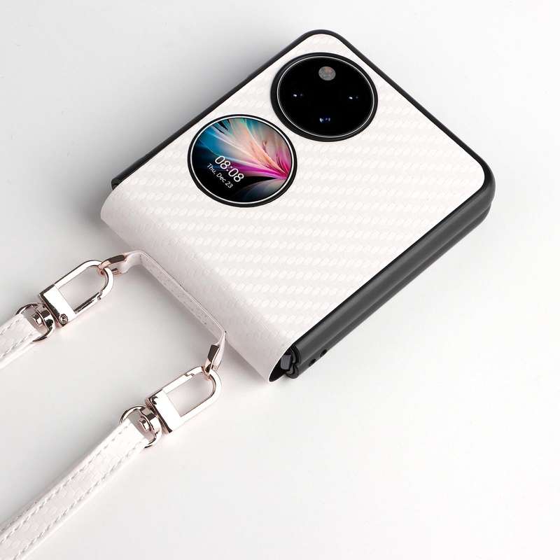 For Huawei P50 Pocket Carbon Fiber Texture PU + TPU Phone Case(Wine)