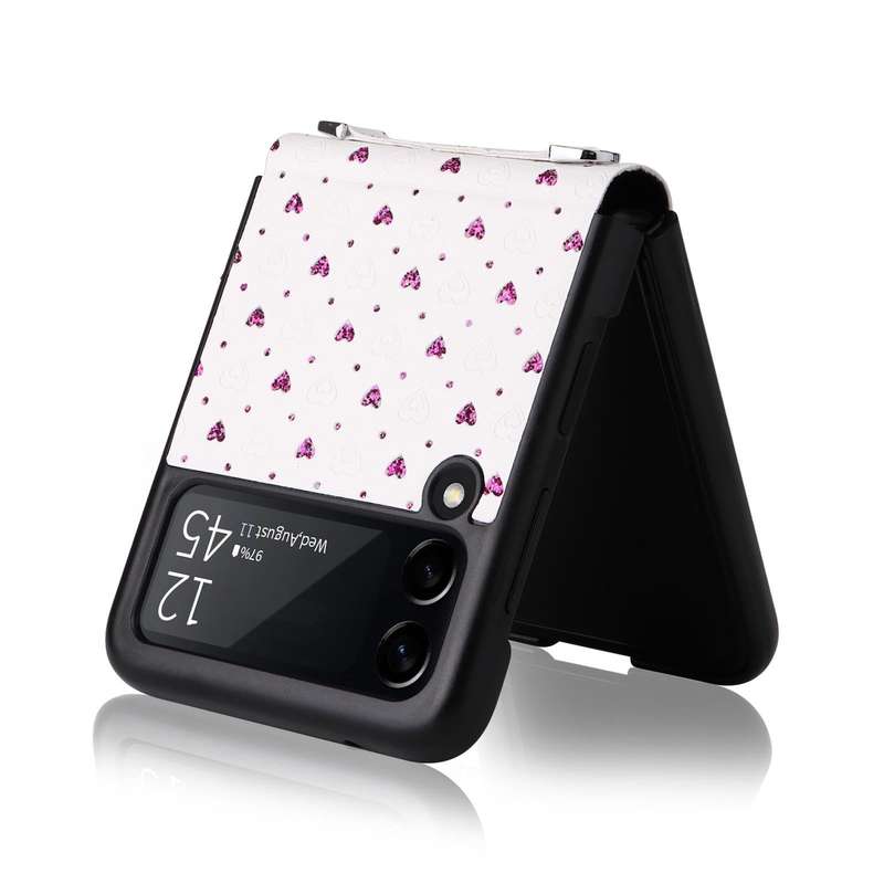 For Samsung Galaxy Z Flip3 5G Colorful Love Lanyard Phone Case(Purple)