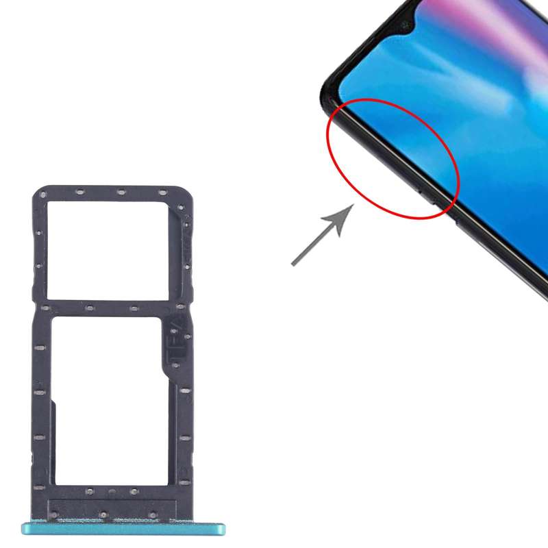 For Alcatel 1SE 2020 5030 SIM Card Tray + Micro SD Card Tray (Green)