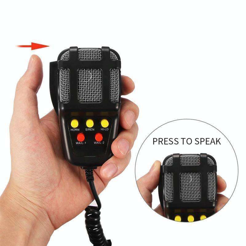 HW-1006B 12V 100W 125dB 5-tone Car Electric Alarm Air Horn Siren Speaker 5 Sound Tone Super Loud ...
