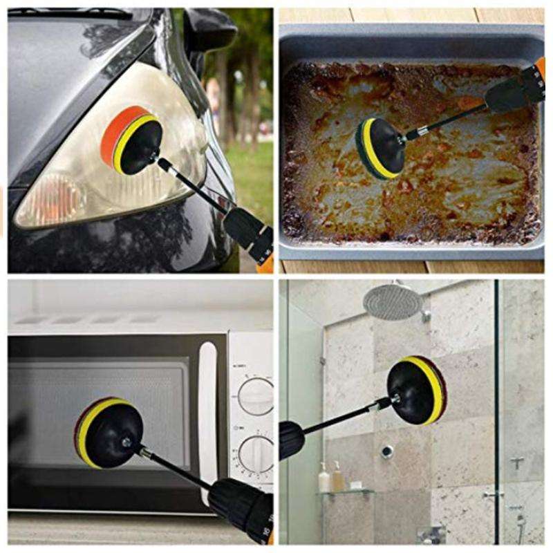 13 in 1 4 inch Sponge Scouring Pad Floor Wall Window Glass Cleaning Descaling Electric Drill Brus...