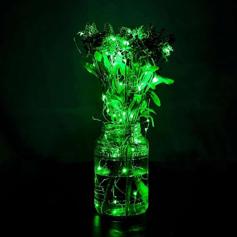 5m IP65 Waterproof Silver Blue Light Wire String Light, 50 LEDs SMD 0603 3x AA Batteries Box Fair...