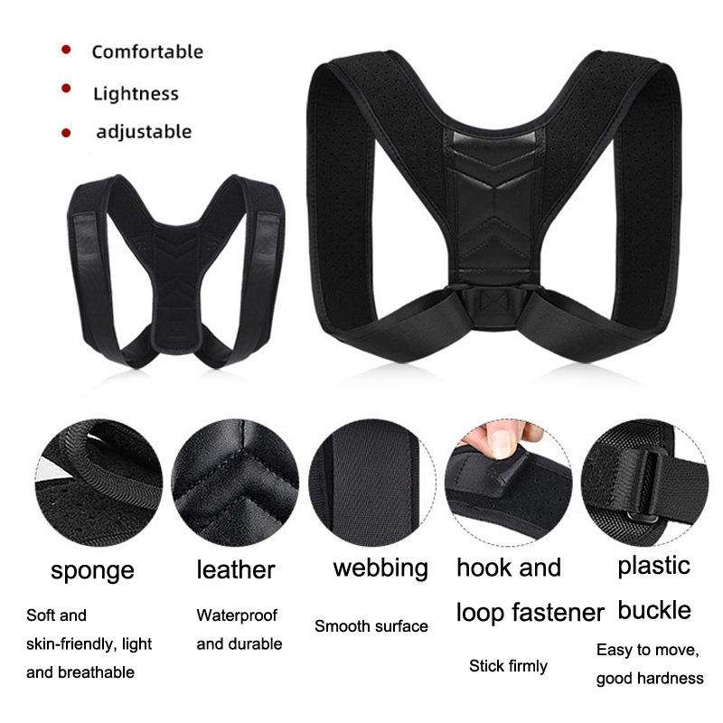 Invisible Breathable Posture Correction Belt Adjustable Back Corrector, Size: S (Black)