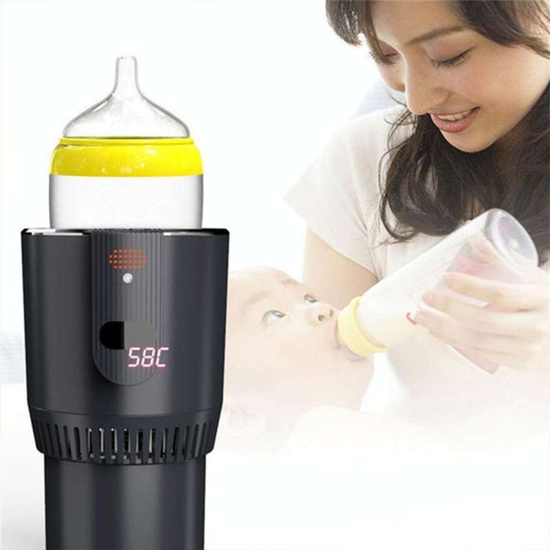 2-in-1 Smart Car Cup Cooler Outdoor Travel Heater Portable Auto Mini Refrigerator 12V Cooling Hea...