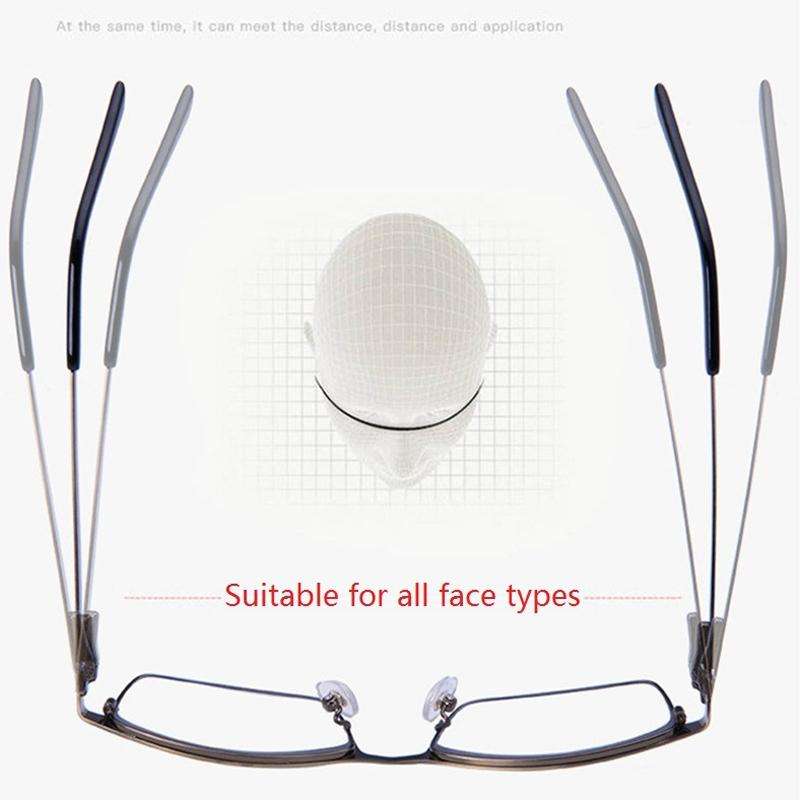 Progressive Multifocal Presbyopic Glasses Anti-blue Light Mobile Phone Glasses, Degree: +200(Gold)