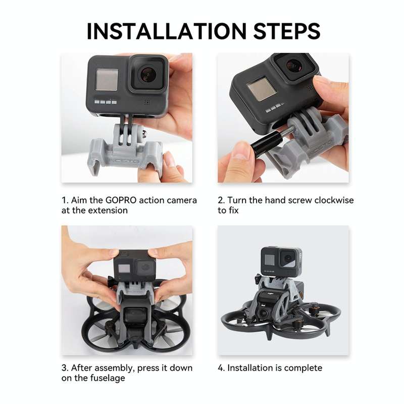 For DJI Avata / Action 2/Gopro Hero11 Black RCSTQ Extension Holder With 1/4 Screw
