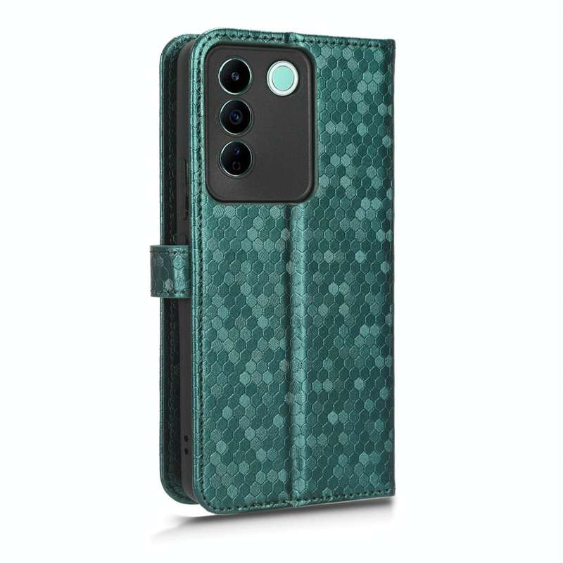 For vivo V27e / S16e Honeycomb Dot Texture Leather Phone Case(Green)