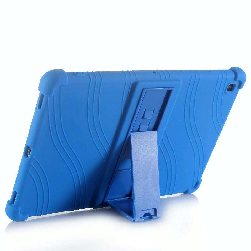 For Galaxy Tab S5e T720 Tablet PC Silicone Protective Case with Invisible Bracket(Black)