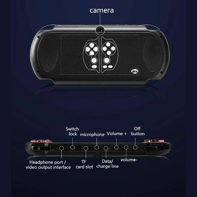 X7 Plus Retro Classic Games Handheld Game Console with 5.1 inch HD Screen & 8G Memory, Support MP...
