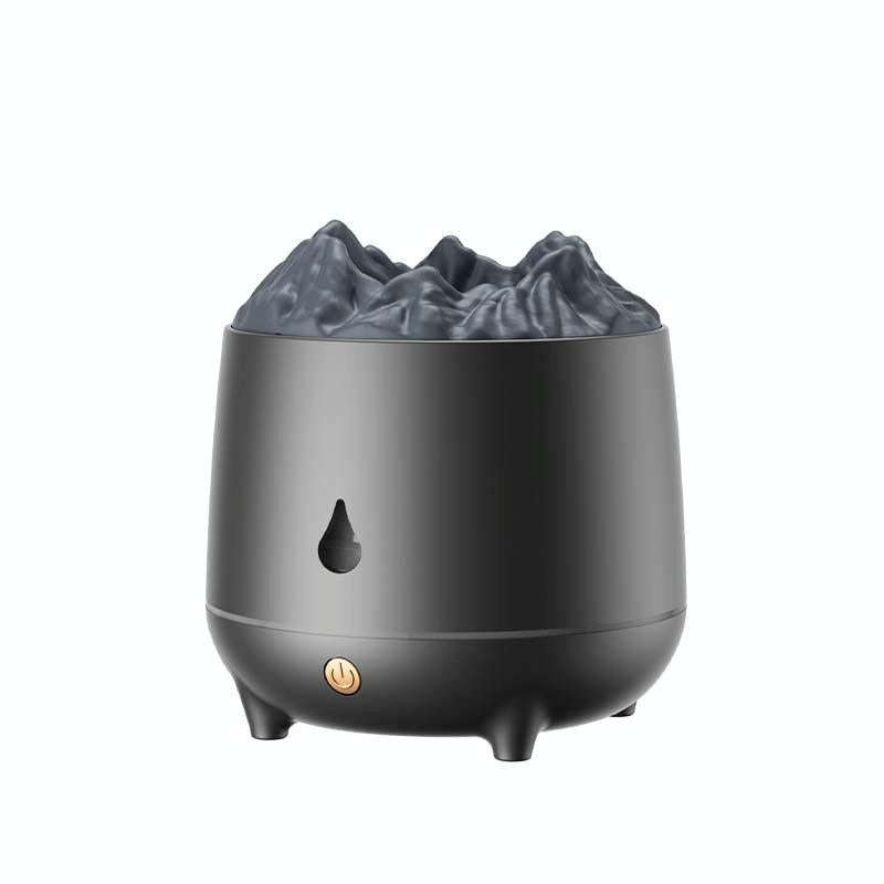 HS01 Simulation Flame Humidifier Home Aromatherapy Machine With Night Light(Black)