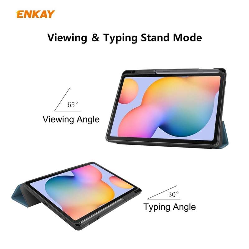 For Samsung Galaxy Tab S6 Lite P610 / P615 / Tab S6 Lite 2022 / P613 / P619 ENKAY Leather Smart T...