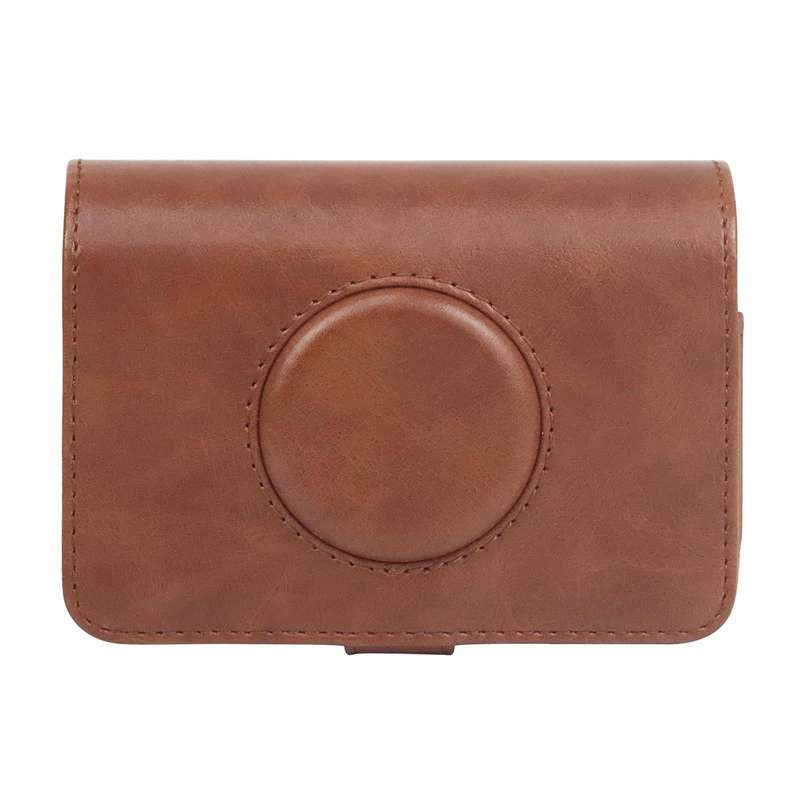 For Kodak PRINTOMATIC Full Body Camera PU Leather Case Bag with Strap (Brown)