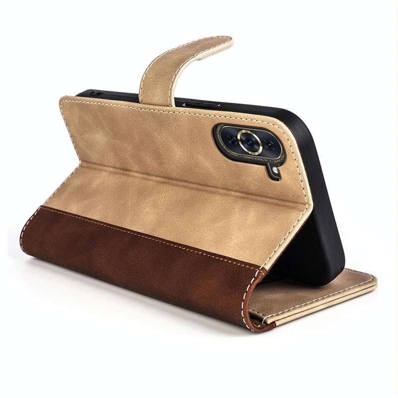 For Huawei Nova 10 Pro Stitching Horizontal Flip Leather Phone Case(Yellow)