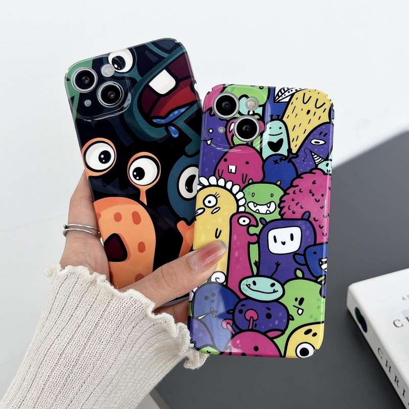 For iPhone XR Precise Hole Glossy PC Phone Case(Color Monster)