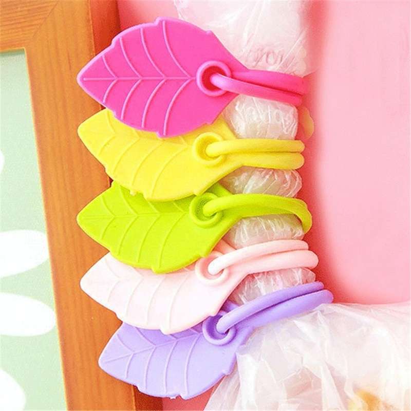 20 PCS Environmental Protection Silicone Plastic Bag Sealing Clip Food Bag Bundle Cable Tie, Rand...