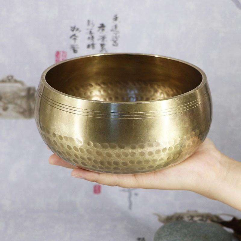 Buddha Sound Bowl Yoga Meditation Copper Bowl, Size: Diameter 8cm(Bowl+Mat+Wooden Stick+Linen Bag)
