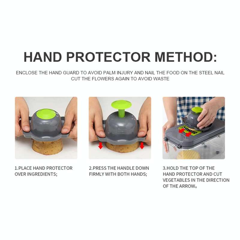 22 in 1 Multifunctional Food Chopper Grater Onion Dicer Veggie Cutter with 13 Stainless Steel Bla...