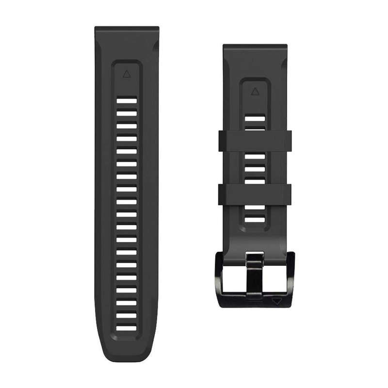 For Garmin Fenix 6X 26mm Silicone Sport Pure Color Watch Band(Charcoal gray)