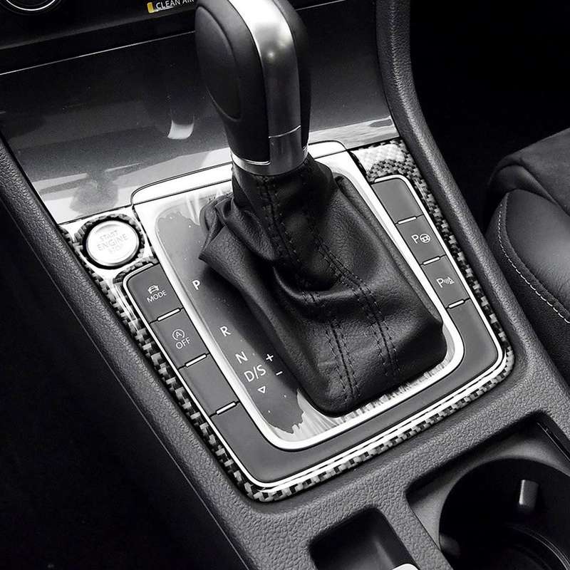 Car Carbon Fiber Gear Position Panel Frame Decorative Sticker for Volkswagen Golf 7 2013-2017, wi...
