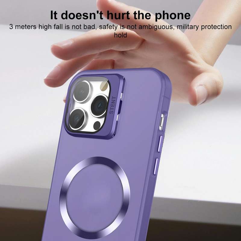 For iPhone X / XS Skin Feel CD Texture MagSafe Lens Holder Phone Case(Matte White)