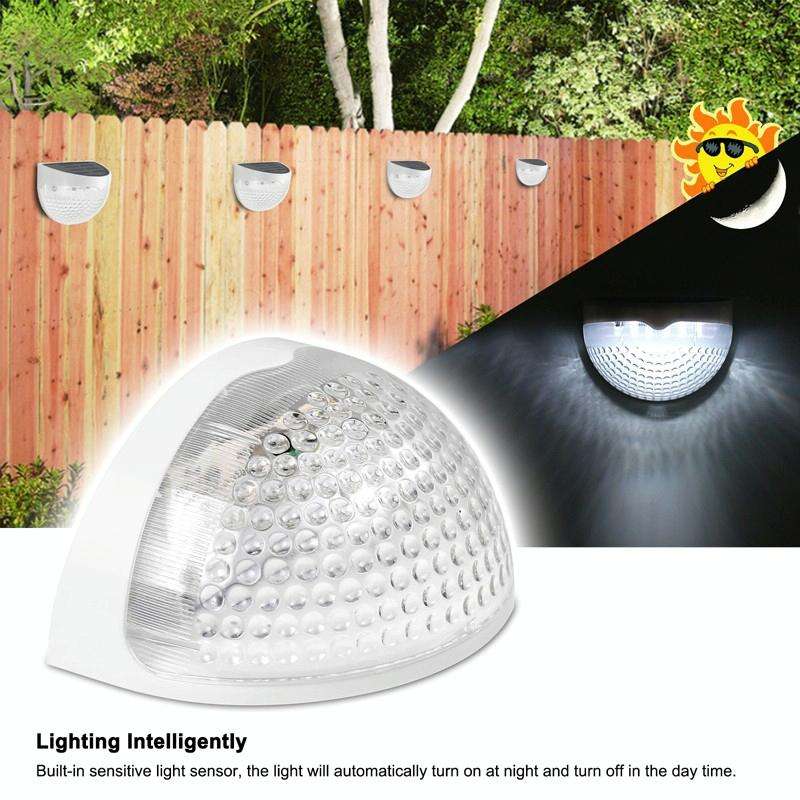 Semi-circular IP55 Waterproof Solar Light Control Fence Light Garden Lamp(White Light)