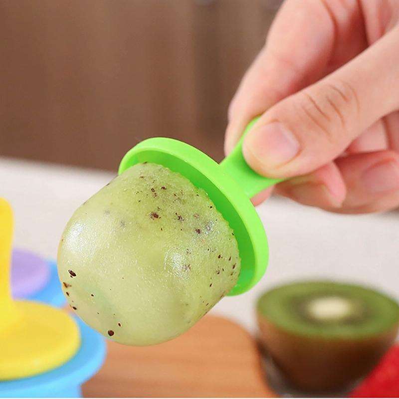 Silicone Mini Ice Pops Mold Ice Cream Ball Lolly Maker Popsicle Molds Baby DIY Food Supplement To...