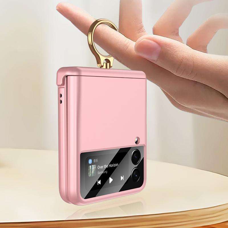 For Samsung Galaxy Z Flip3 5G GKK Magnetic Hinged Flip Case with Ring Holder(Orange)