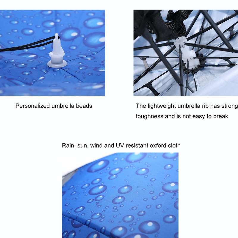 Double-layer Fishing Umbrella Hat Outdoor Sunscreen And Rainproof Folding Umbrella Hat, Color: 95...