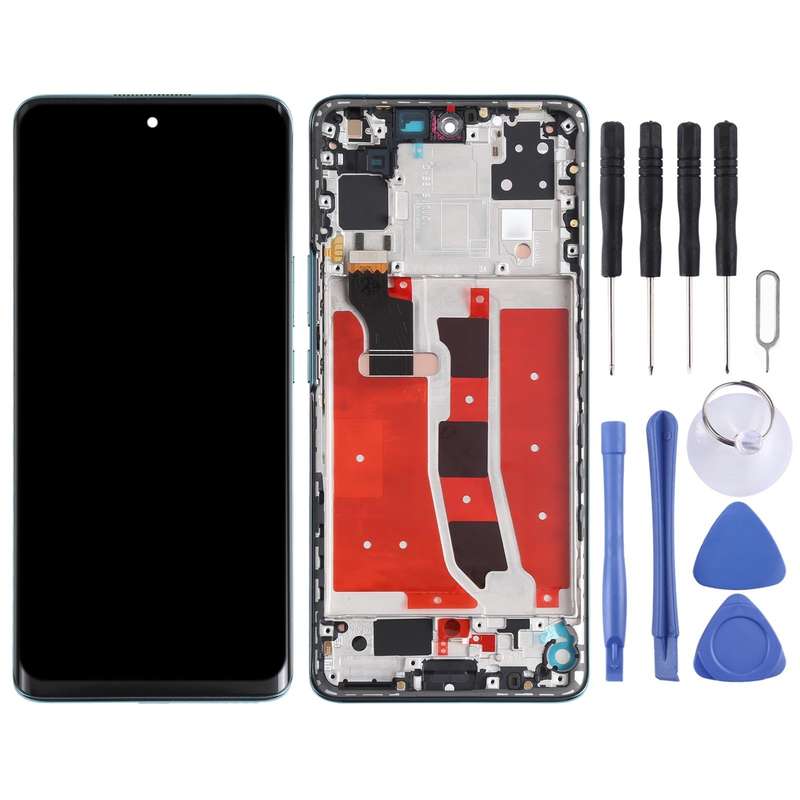 Original OLED LCD Screen for Honor V40 Lite Digitizer Full Assembly with Frame(Green)
