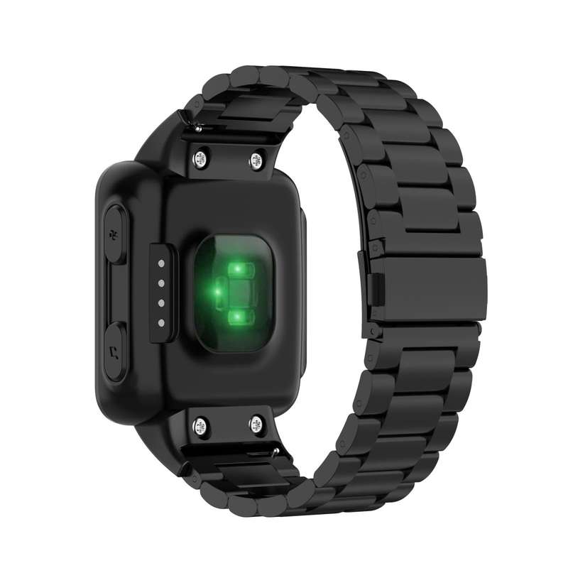 For Garmin Forerunner 35 / 30 Universal Three Beads Stainless Steel Watch Band(Black)
