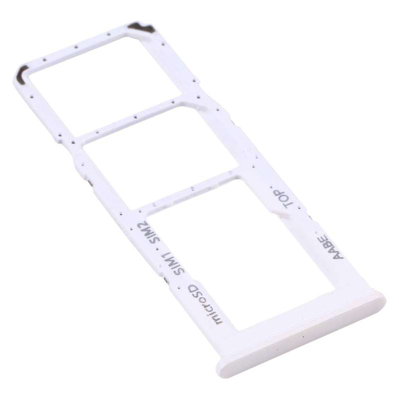 For Samsung Galaxy A12 SM-A125 SIM Card Tray + SIM Card Tray + Micro SD Card Tray (White)